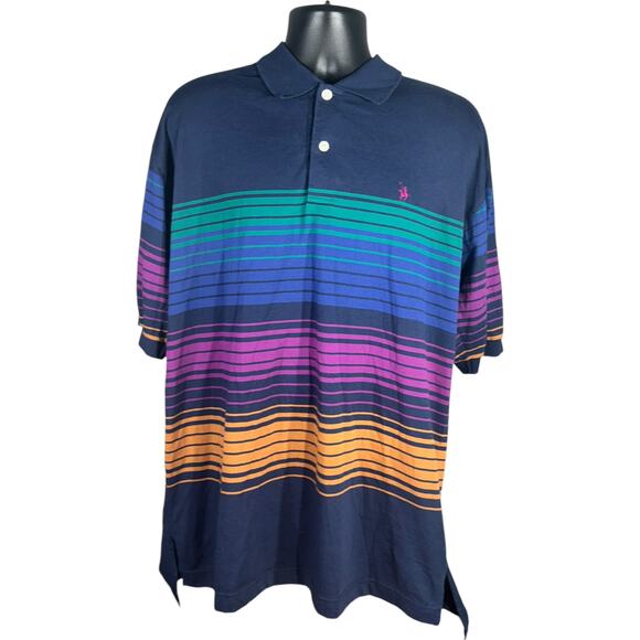 Knights Of The Round Table Striped Short Sleeve Polo - Picture 1 of 7